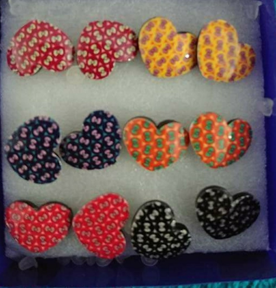 Multi color Heart Earrings